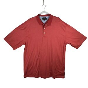 Tommy Hilfiger Golf Polo Shirt Striped Mercerized‎ Cotton XXL Red Preppy Classic